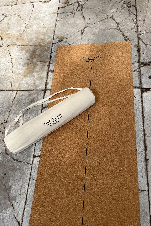 This Take It Easy Honey yoga mat is designed to make you move with ease and flow through your yoga practice. Whether you practice Bikram Yoga, Yin Yoga, Strala Yoga, Ashtanga Yoga, or any other style of yoga this mat can be used. Our mats are naturally eco-friendly, non-toxic, and come in two gorgeous designs.