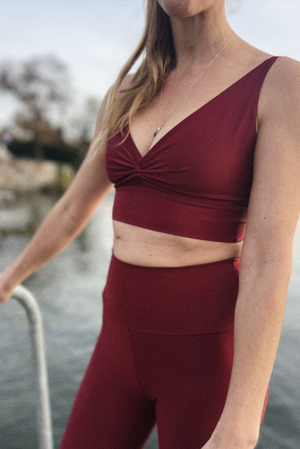 V-Neck Draped Top Uni Colors