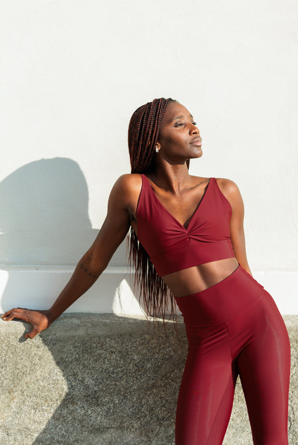 V-Neck Draped Top Uni Colors