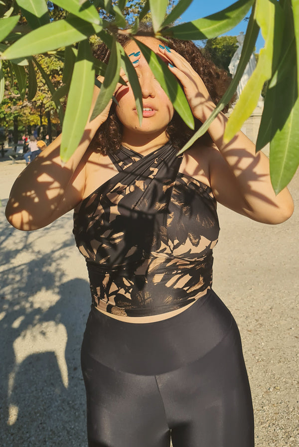 Draped Top Cotton Flower Prints